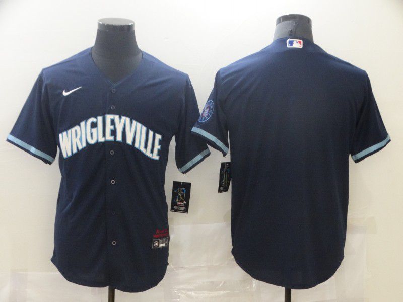 Men Chicago Cubs Blank City Edition blue Game Nike 2021 MLB Jersey